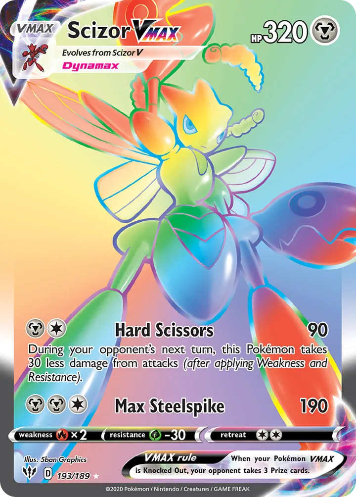 Sword & Shield—Darkness Ablaze 영어판 Scizor VMAX 193 카드 앞면