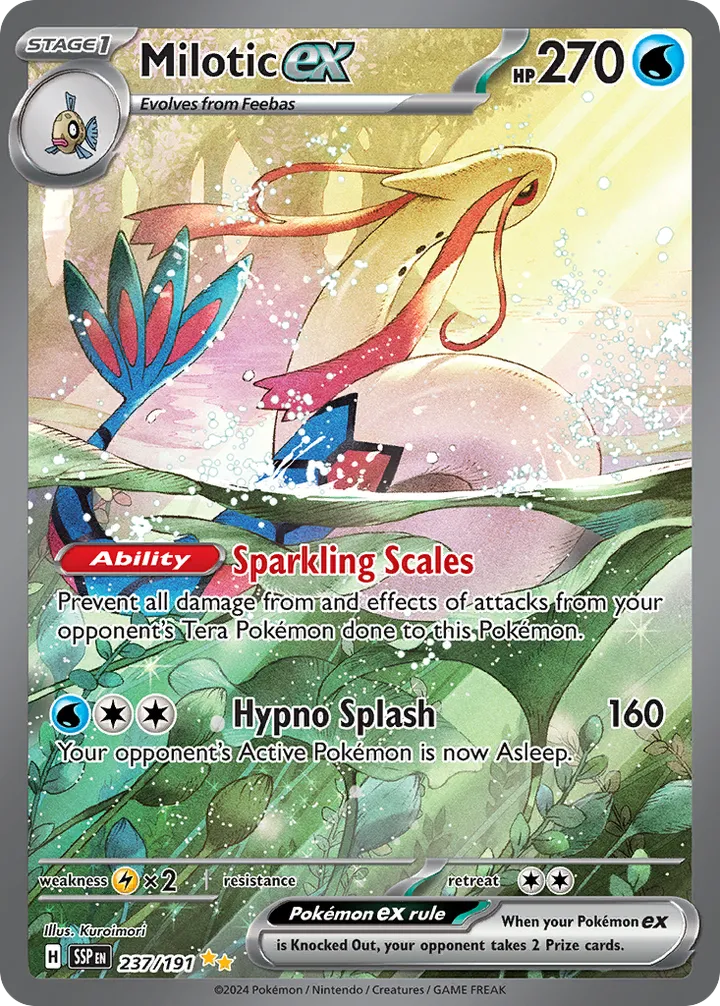 Scarlet & Violet—Surging Sparks 영어판 Milotic ex 237 카드 앞면