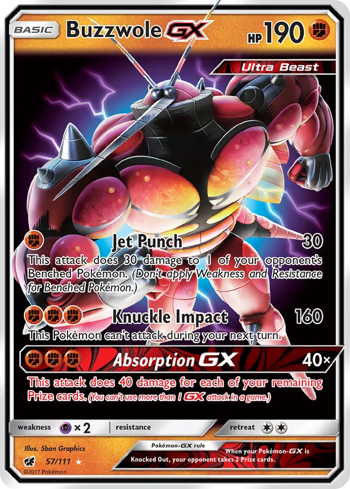 Sun & Moon—Crimson Invasion 영어판 Buzzwole-GX 57 카드 앞면