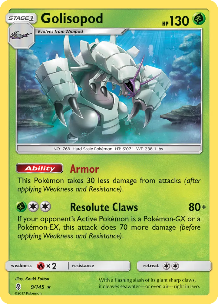 Sun & Moon—Guardians Rising 英語版 Golisopod 9 カード表面