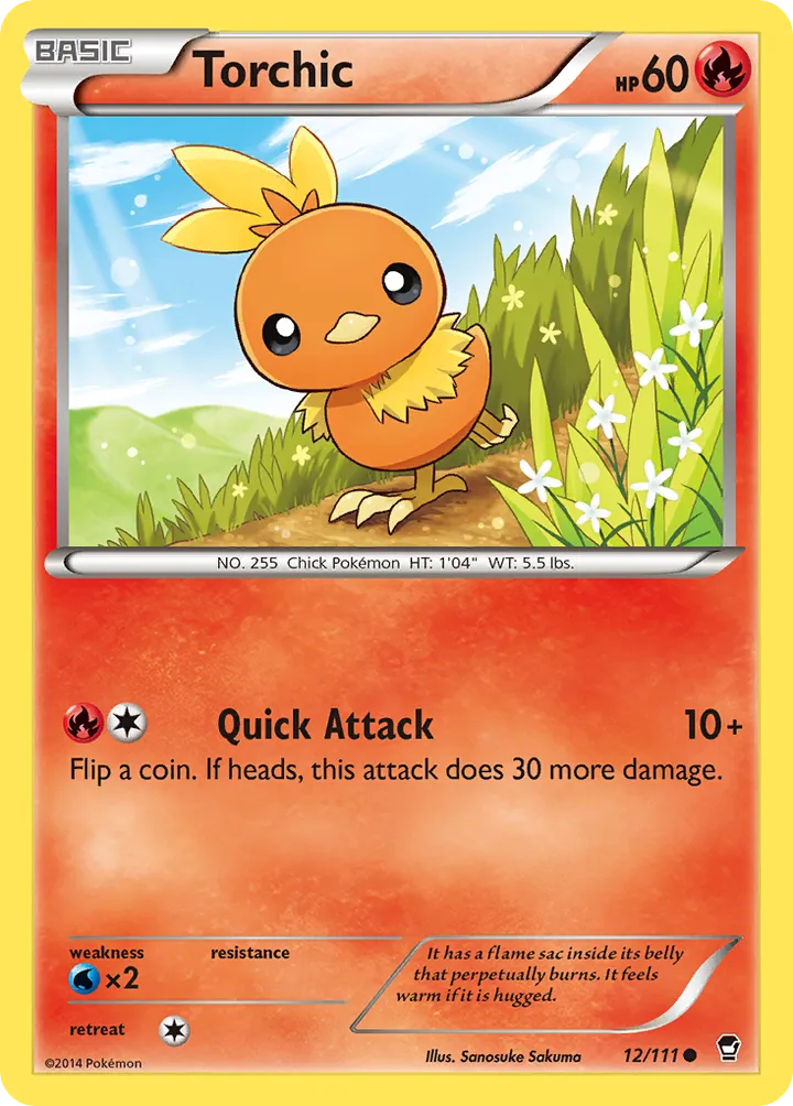 XY—Furious Fists 영어판 Torchic 12 카드 앞면