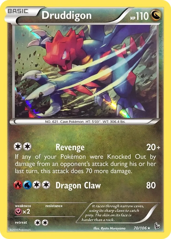 XY—Flashfire 英語版 Druddigon 70 カード表面