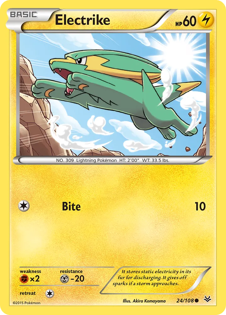 XY—Roaring Skies 영어판 Electrike 24 카드 앞면