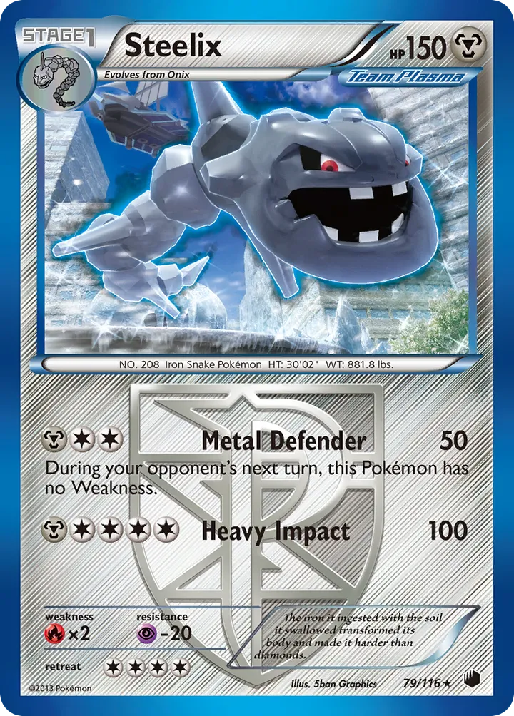 Black & White—Plasma Freeze 영어판 Steelix 79 카드 앞면