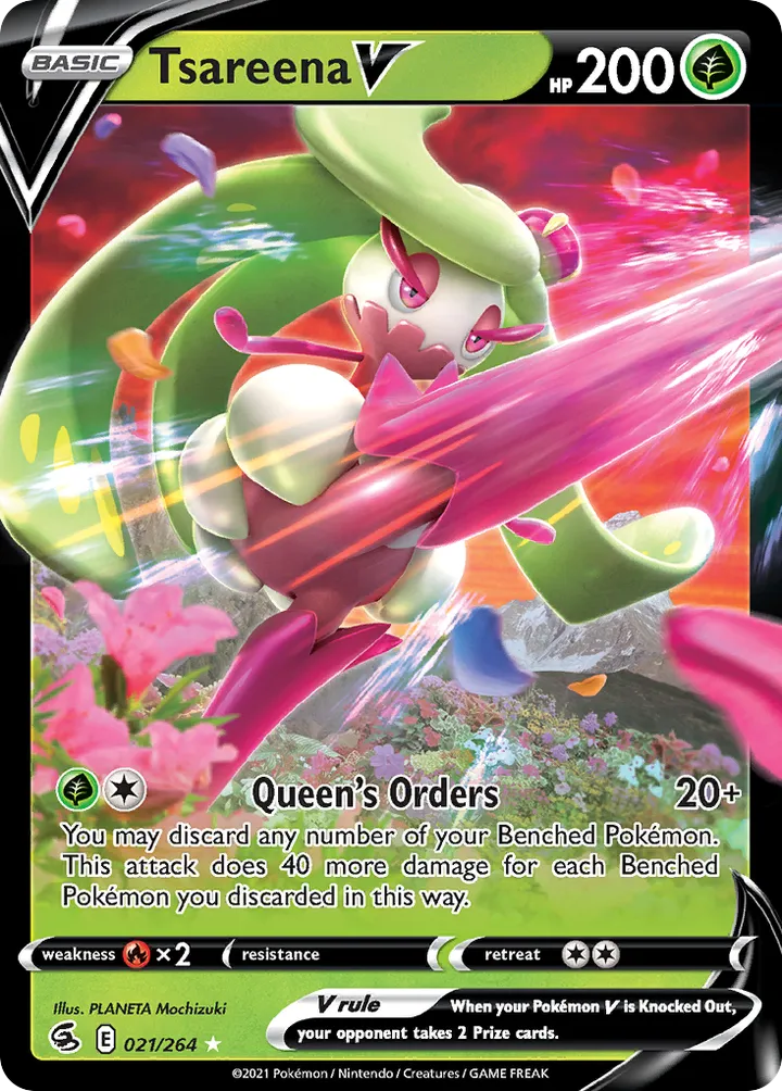 Sword & Shield—Fusion Strike 영어판 Tsareena V 21 카드 앞면