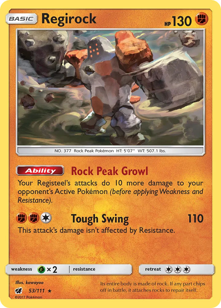 Sun & Moon—Crimson Invasion 英語版 Regirock 53 カード表面