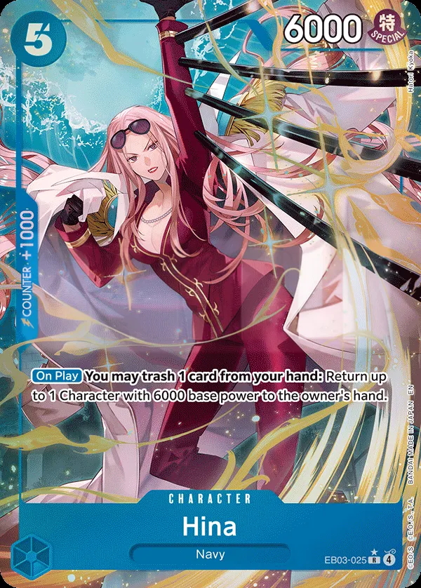 One Piece Heroines Edition 영어판 Hina EB03-025 · 패럴렐 카드 앞면