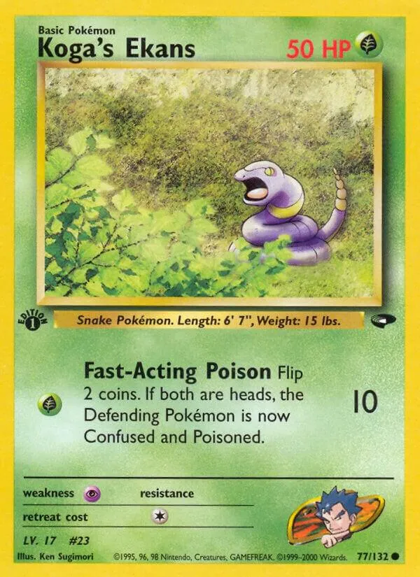 Gym Challenge 英語版 Koga's Ekans 77 カード表面