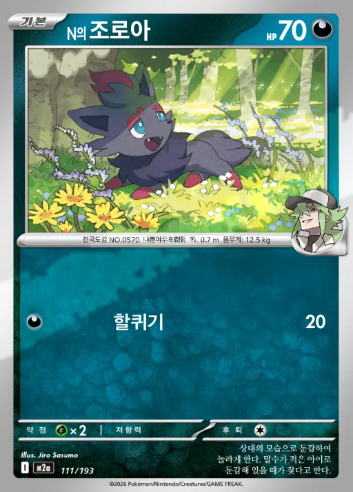 MEGA 드림 ex 韓国語版 N의 조로아 111 カード表面