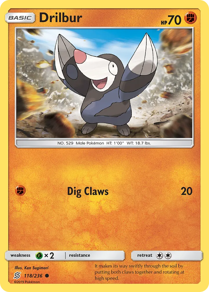 Front of Drilbur 118, Sun & Moon—Unified Minds English
