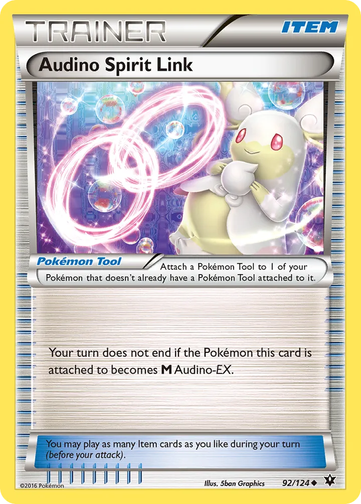 XY—Fates Collide 영어판 Audino Spirit Link 92 카드 앞면