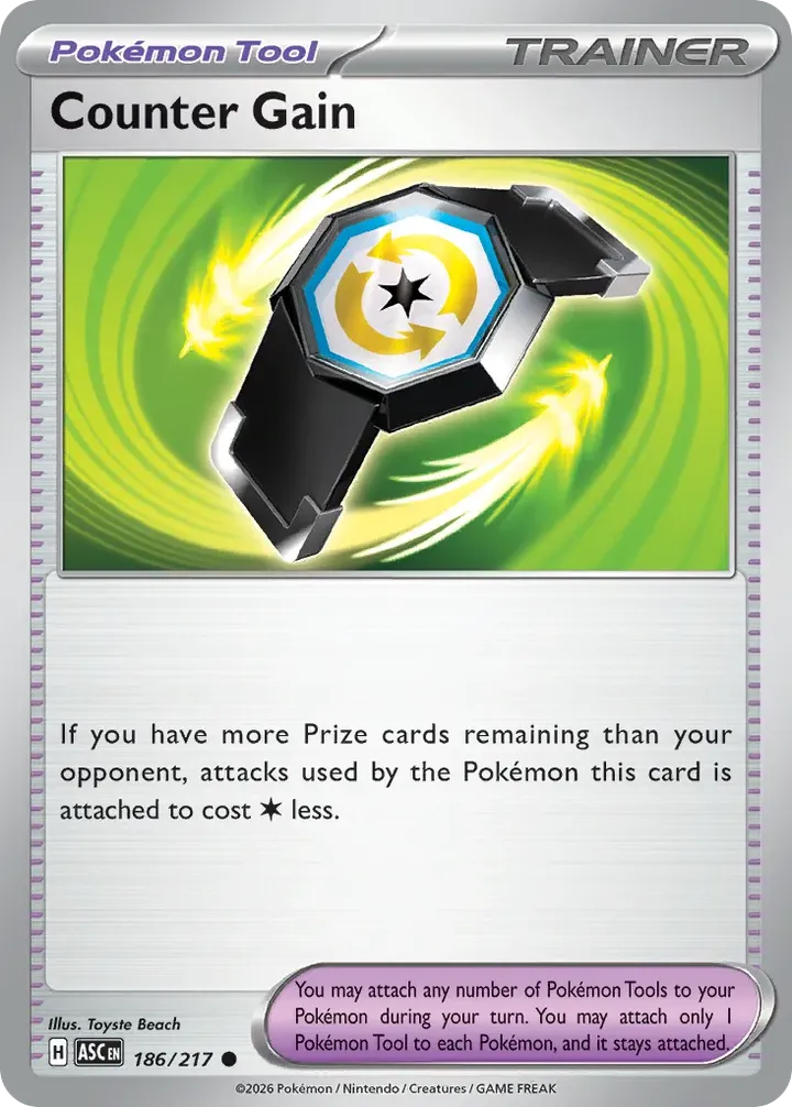 Mega Evolution—Ascended Heroes 영어판 Counter Gain 186 카드 앞면