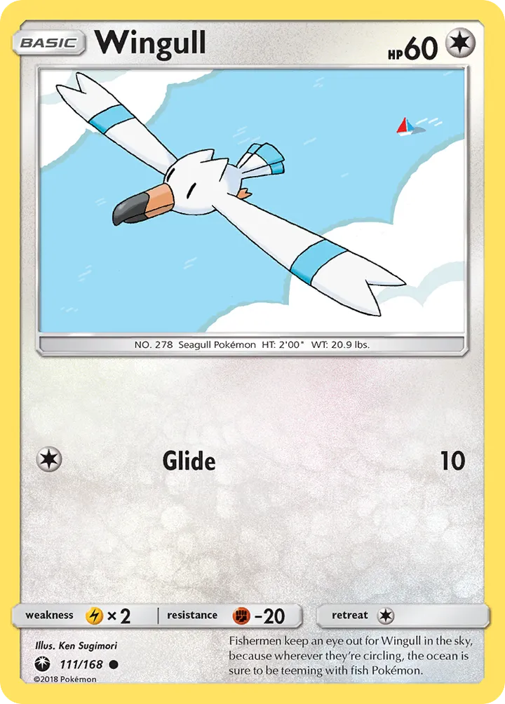Sun & Moon—Celestial Storm 영어판 Wingull 111 카드 앞면