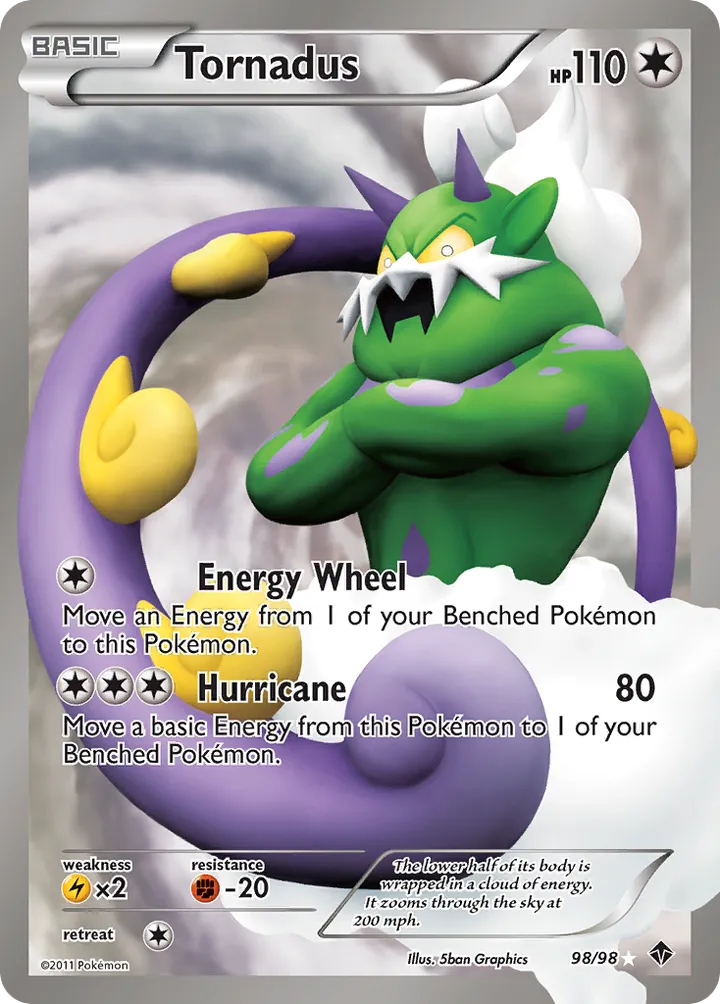 Black & White—Emerging Powers 영어판 Tornadus 98 카드 앞면