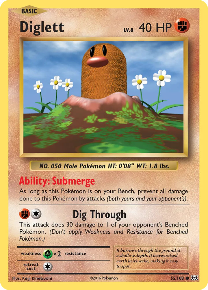 Front of Diglett 55, XY—Evolutions English