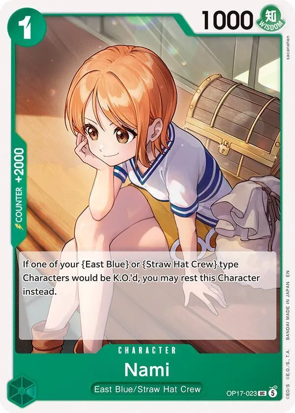 The World's Strongest Warriors 영어판 Nami OP17-023 카드 앞면