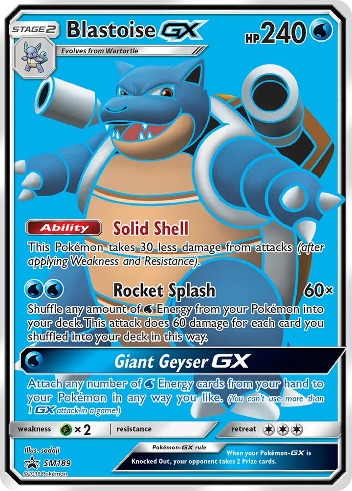 SM Black Star Promos 영어판 Blastoise-GX SM189 카드 앞면