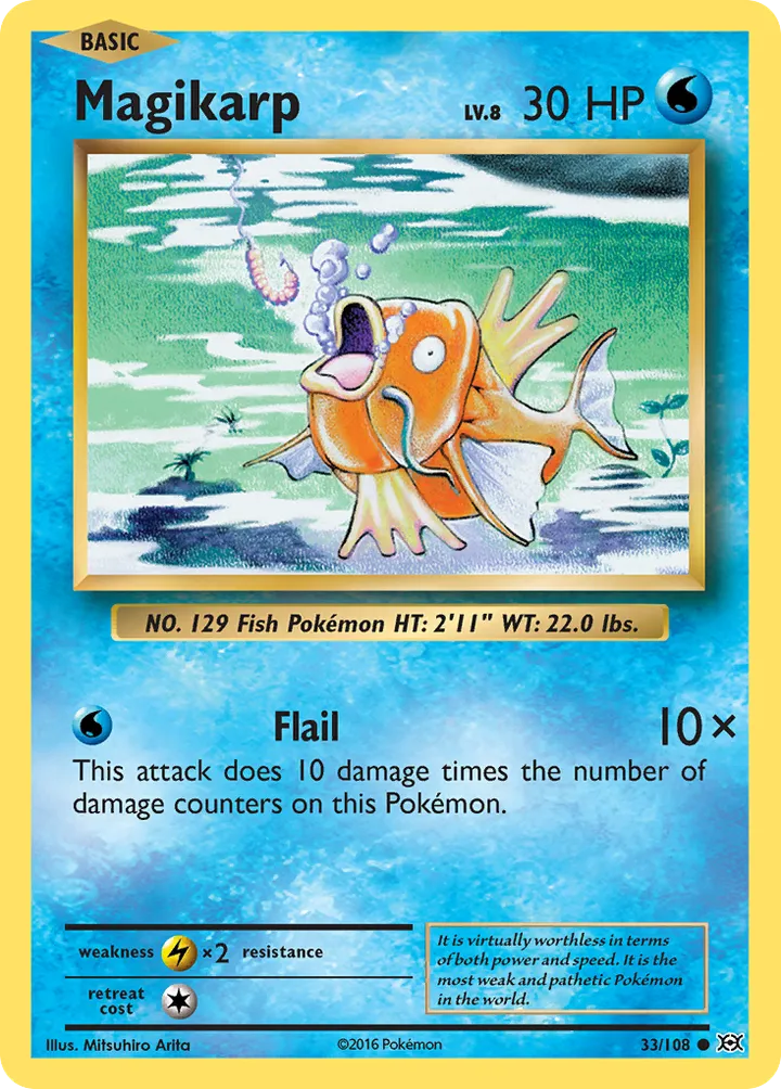 XY—Evolutions 英語版 Magikarp 33 カード表面