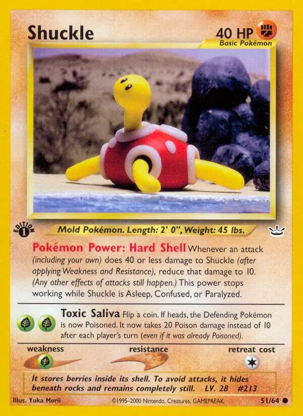 Neo Revelation 영어판 Shuckle 51 카드 앞면