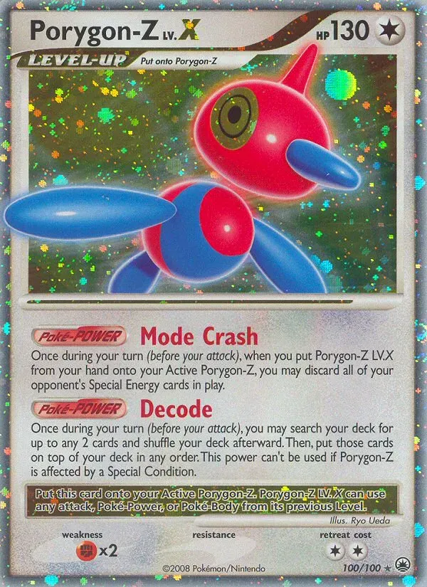 Diamond & Pearl—Majestic Dawn 영어판 Porygon-Z LV.X 100 카드 앞면