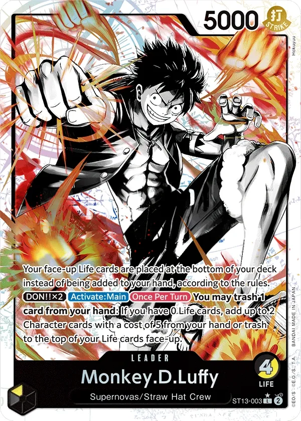 The Three Brothers 英語版 Monkey.D.Luffy ST13-003 · パラレル カード表面
