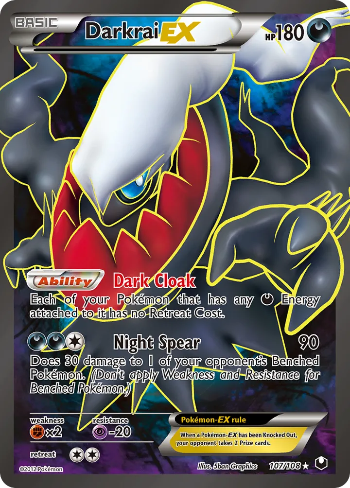Black & White—Dark Explorers 영어판 Darkrai-EX 107 카드 앞면