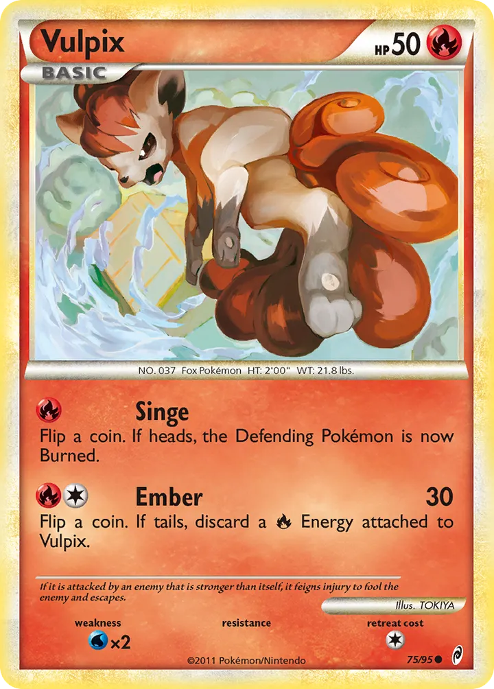 Pokémon TCG: Call of Legends 영어판 Vulpix 75 카드 앞면