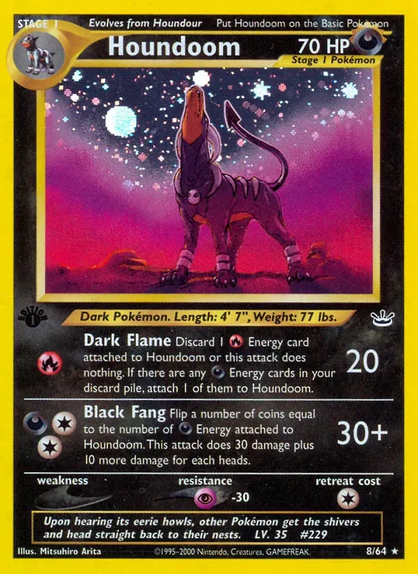 Neo Revelation 영어판 Houndoom 8 카드 앞면