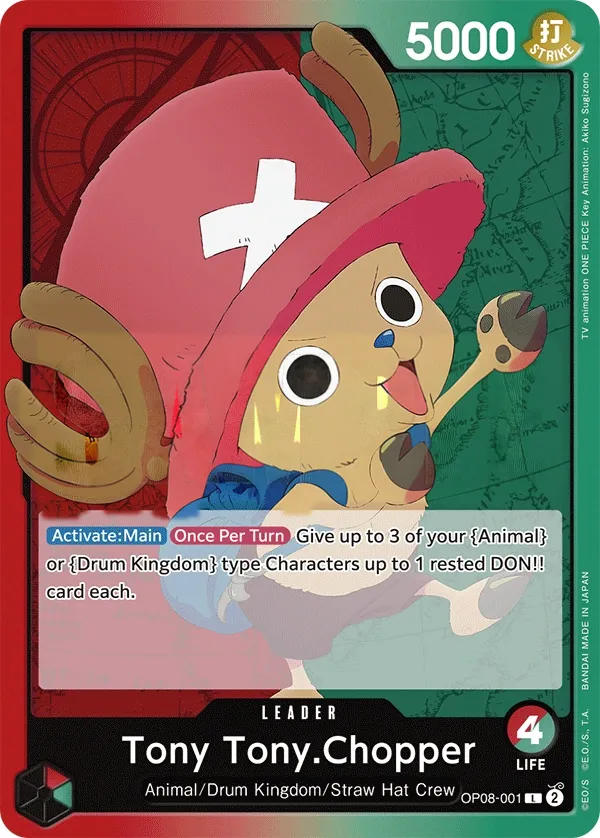 Two Legends 영어판 Tony Tony.Chopper OP08-001 카드 앞면
