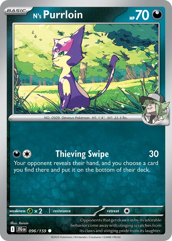 Scarlet & Violet—Journey Together 영어판 N's Purrloin 96 카드 앞면