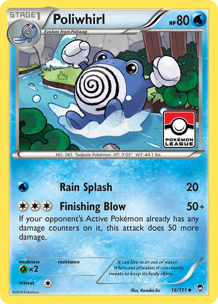 XY—Furious Fists 英語版 Poliwhirl 16 カード表面
