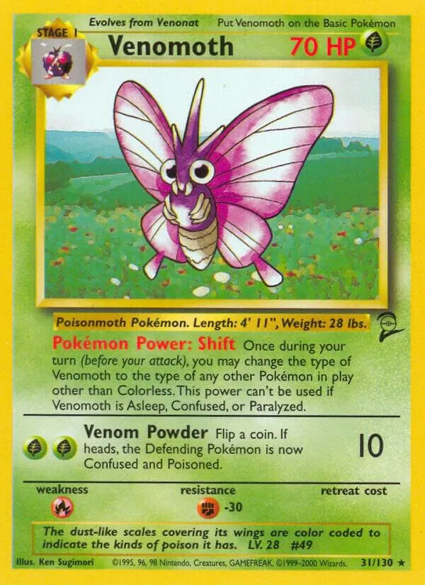 Base Set 2 英語版 Venomoth 31 カード表面