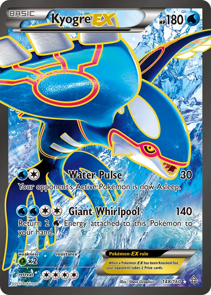 XY—Primal Clash 英語版 Kyogre-EX 148 カード表面