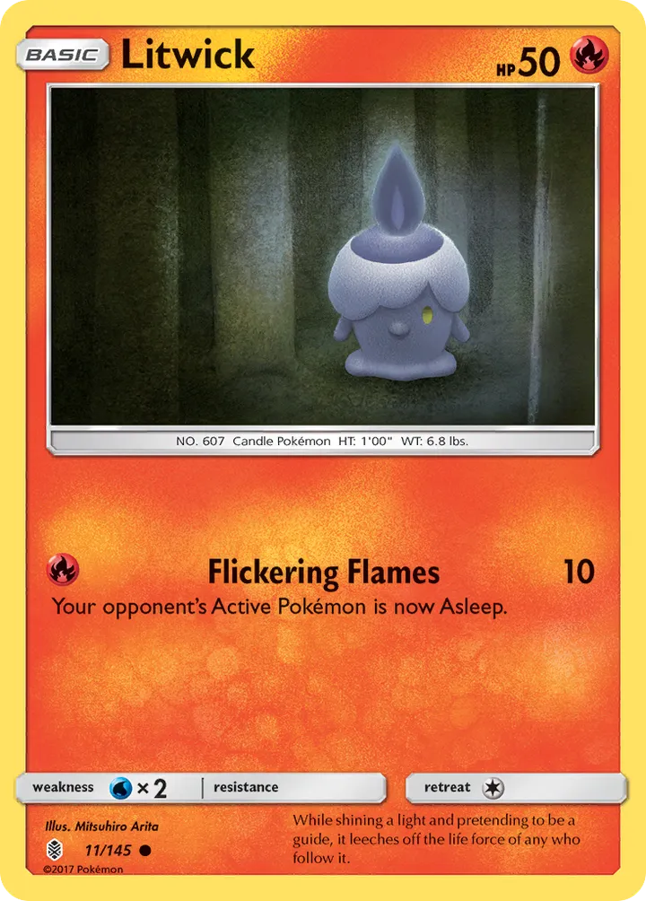 Sun & Moon—Guardians Rising 영어판 Litwick 11 카드 앞면