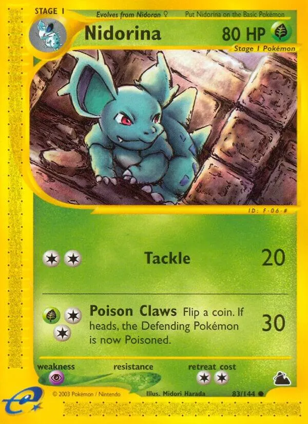 Skyridge 英語版 Nidorina 83 カード表面