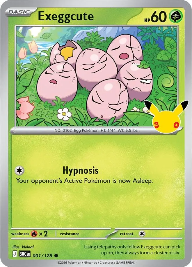 Pokémon TCG: 30th Celebration 英語版 Exeggcute 1 カード表面