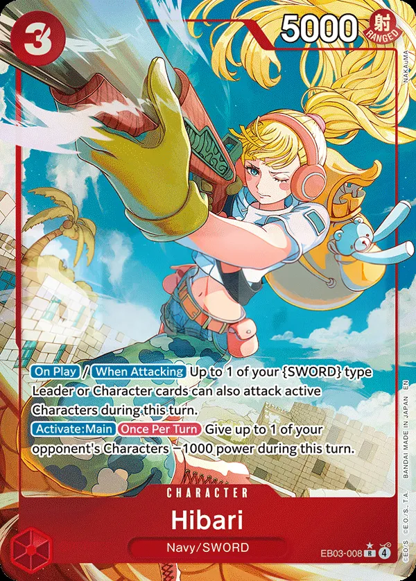 One Piece Heroines Edition 英語版 Hibari EB03-008 · パラレル カード表面