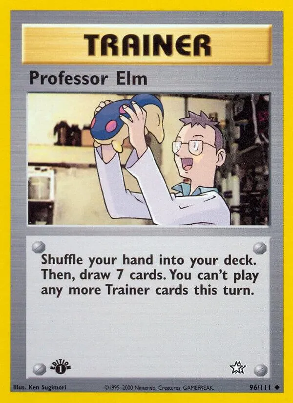 Neo Genesis 영어판 Professor Elm 96 카드 앞면
