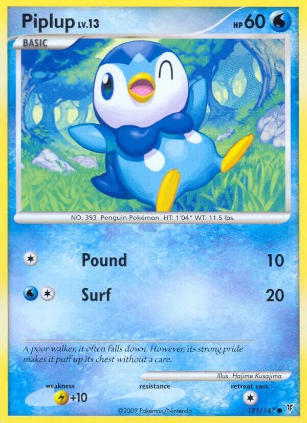Platinum—Supreme Victors 영어판 Piplup 121 카드 앞면