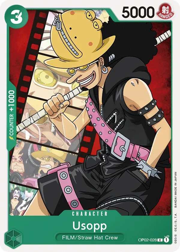 Paramount War 英語版 Usopp OP02-028 · パラレル カード表面