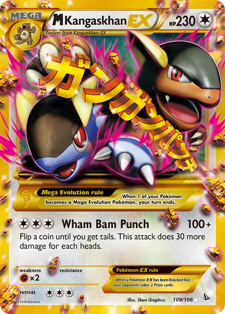 XY—Flashfire 영어판 M Kangaskhan-EX 109 카드 앞면