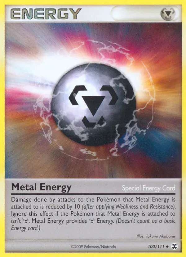Platinum—Rising Rivals 영어판 Metal Energy 100 카드 앞면