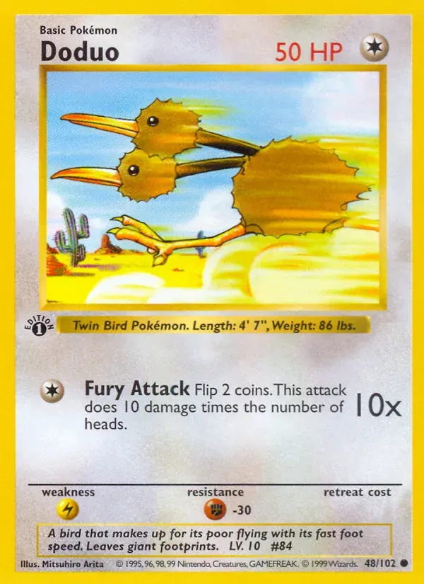 Front of Doduo 48, Base Set English