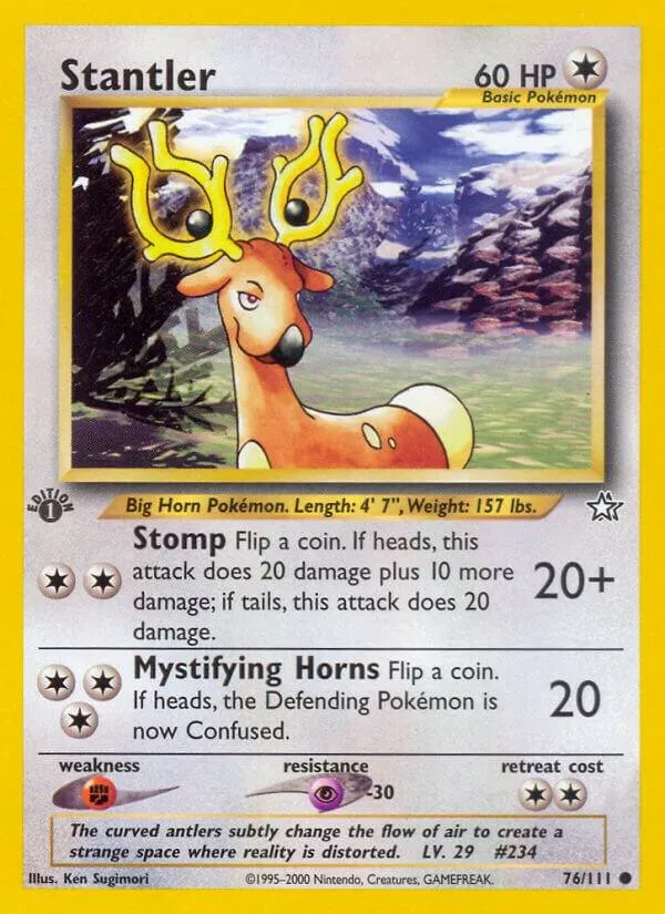 Neo Genesis 영어판 Stantler 76 카드 앞면
