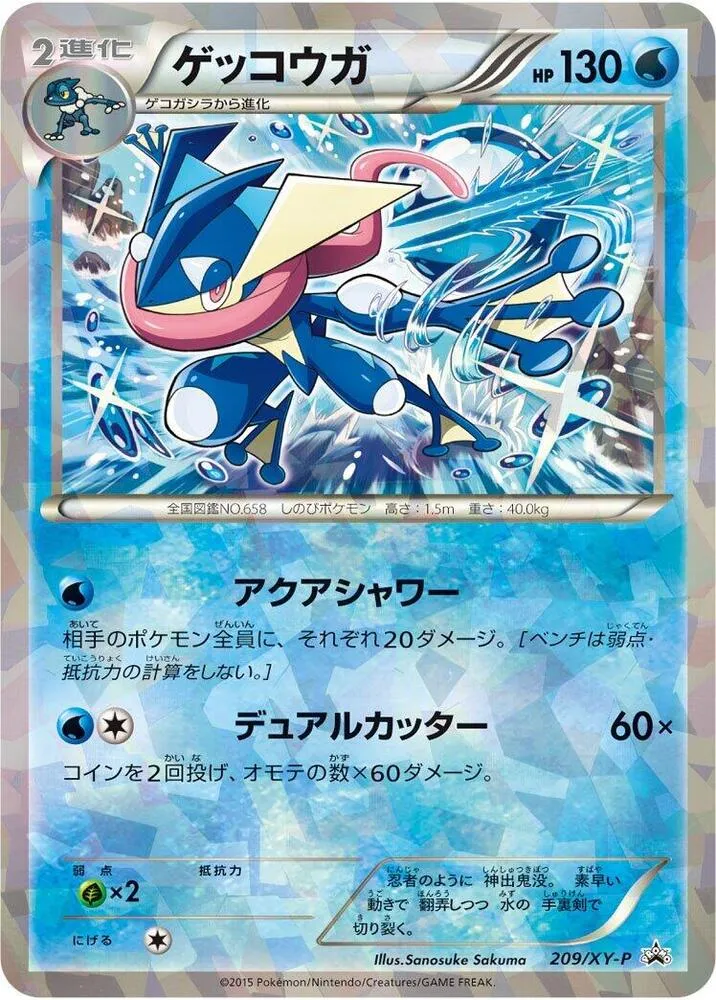 Front of Greninja 209, XY-Pプロモーションカード Japanese