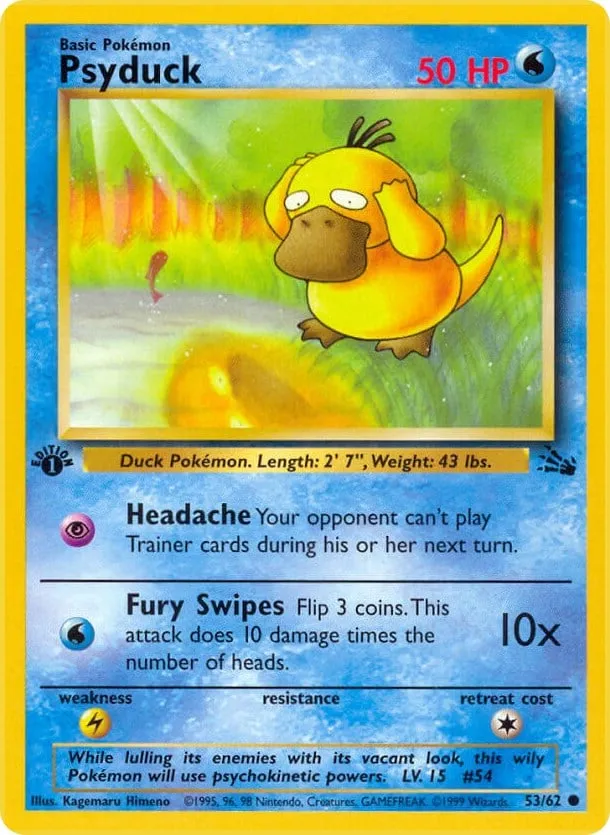 Fossil 英語版 Psyduck 53 カード表面