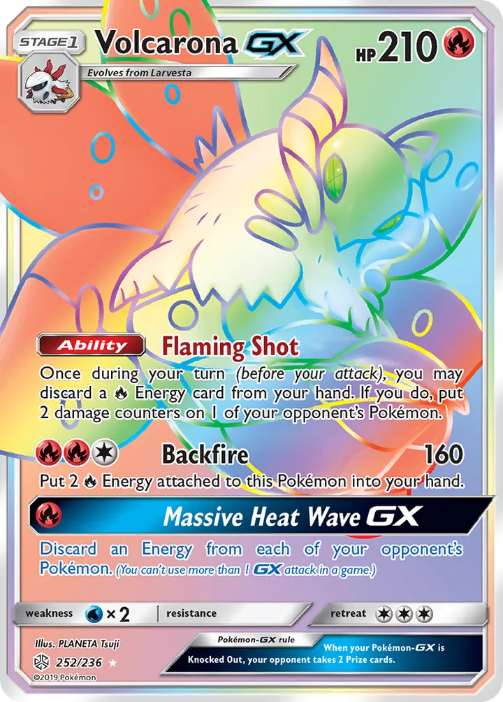 Sun & Moon—Cosmic Eclipse 영어판 Volcarona-GX 252 카드 앞면