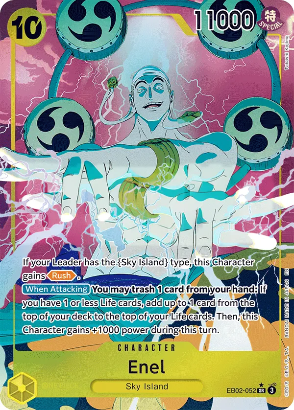 Anime 25th Collection 英語版 Enel EB02-052 · パラレル カード表面
