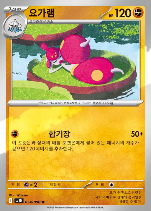 로켓단의 영광 韓国語版 요가램 54 カード表面