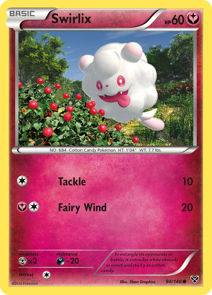 XY 영어판 Swirlix 94 카드 앞면